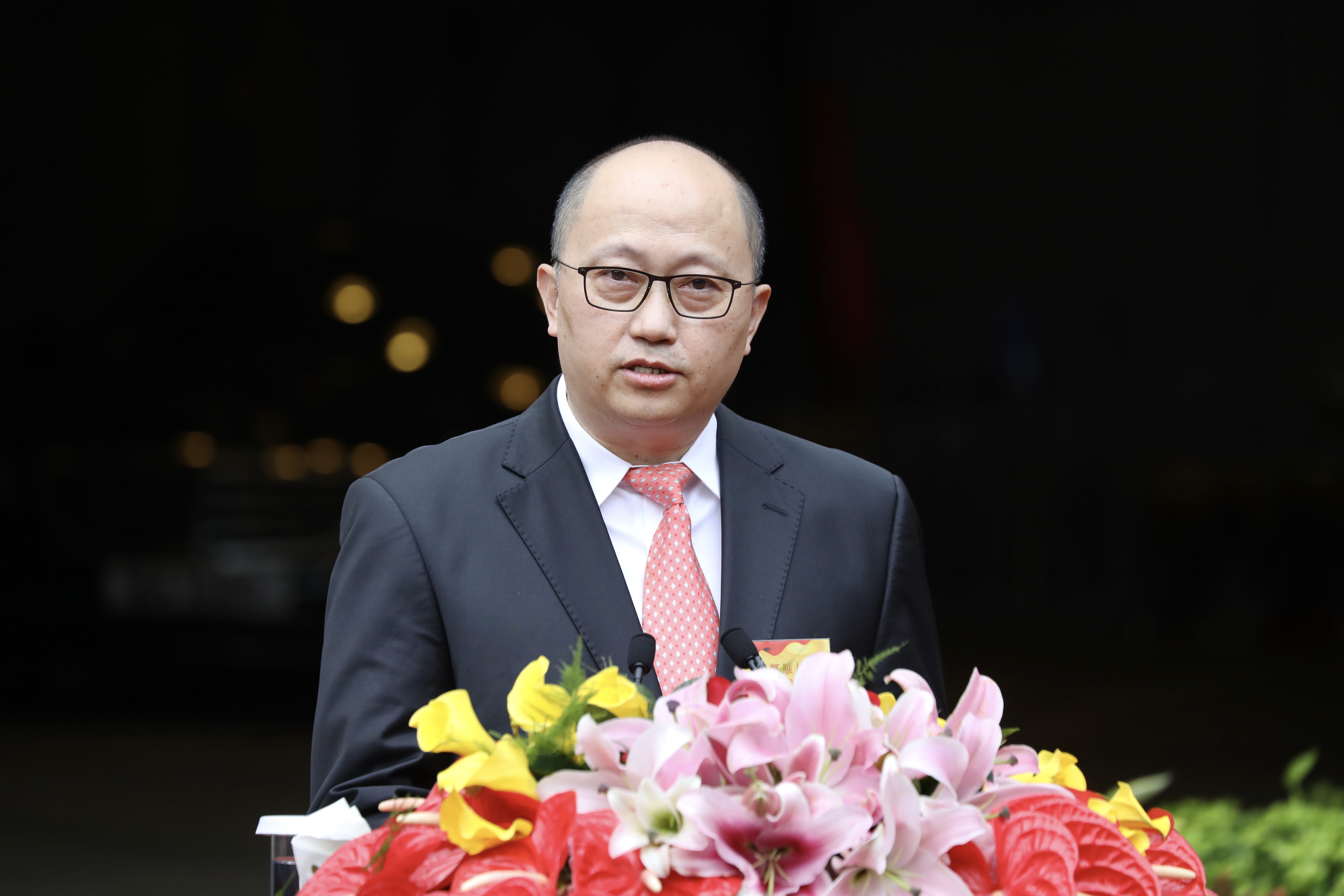 國安公署署長鄭雁發表講話（點新聞記者李斯哲攝）