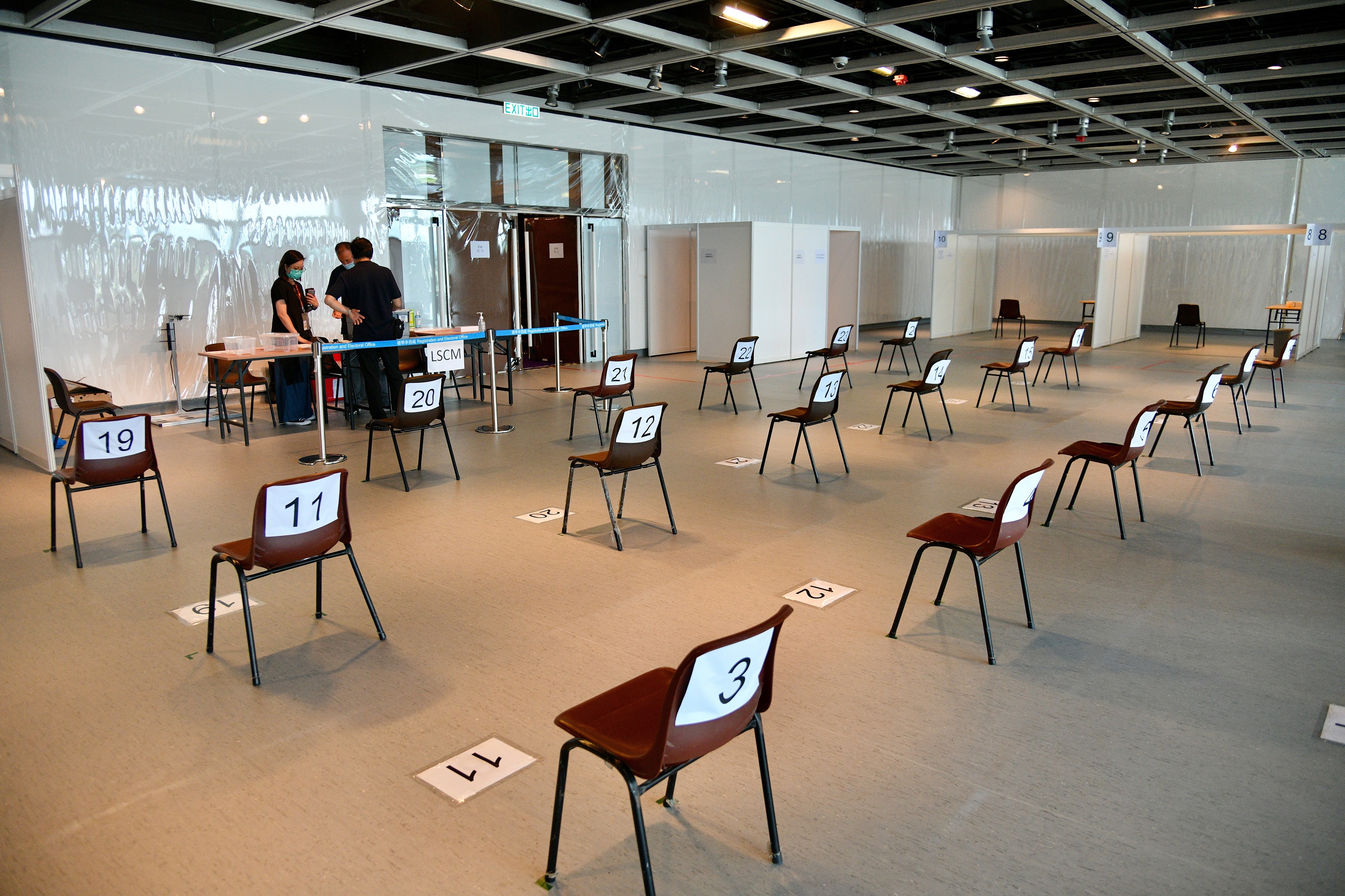 圖為將用作檢測中心的香港大會堂。